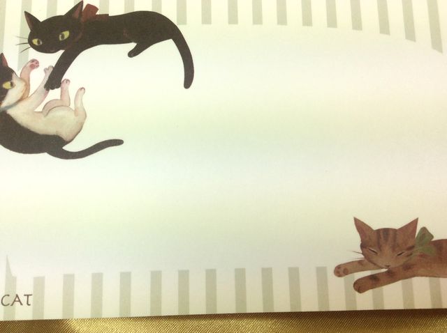 リボンキャット一筆箋の中紙の画像