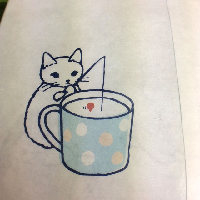 ポタリングキャットさんの白封筒４枚組のカップの裏側の画像