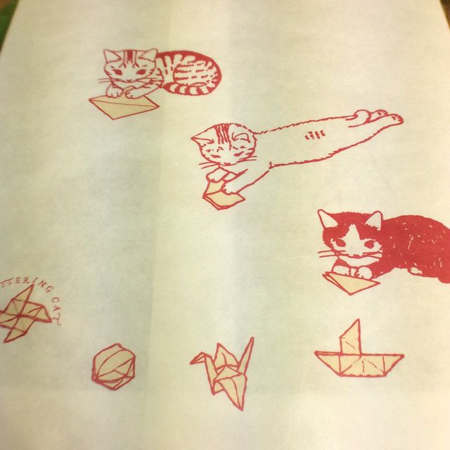 ポタリングキャットさんの白封筒４枚組折り紙の画像