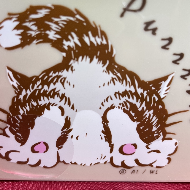 猫のダヤンのハーフコロコロクリーナー「飛び込んだ」柄のケースの背面画像