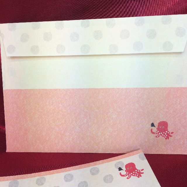 古川紙工のレターセット和にゃんこ「たこネコ」柄A５サイズ封筒の裏側の画像
