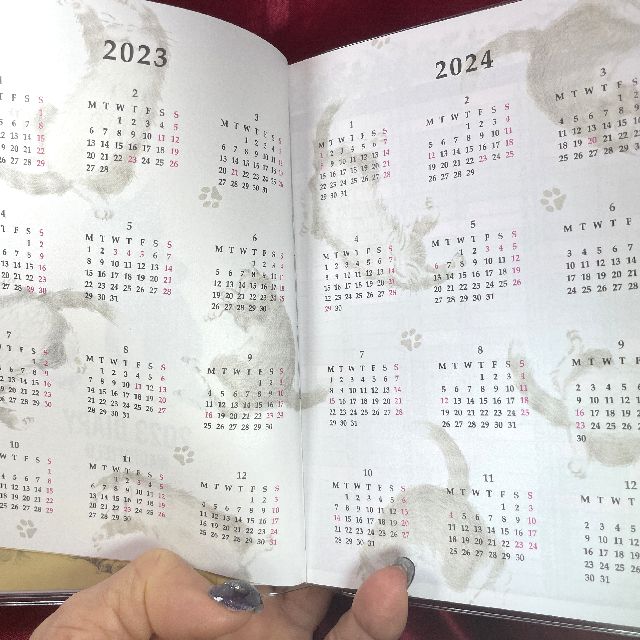 猫のダヤンのA6スケジュール帳2023年用SCO柄とダヤン柄のカレンダーの画像