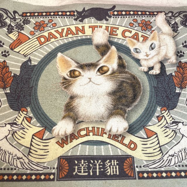 猫のダヤンのサコッシュWCC台湾レトロ柄の絵柄のクローズアップ画像