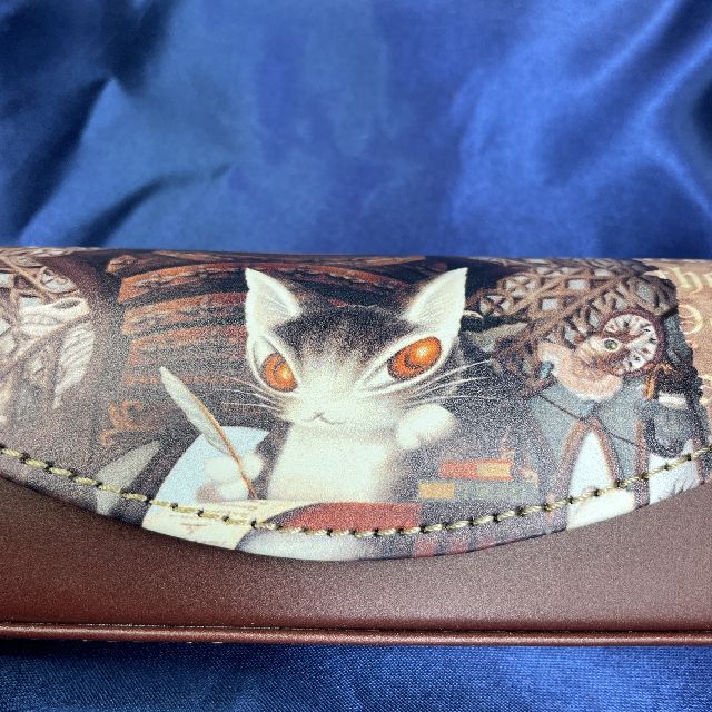 猫のダヤンのメガネケース「図書館」柄のオモテの画像