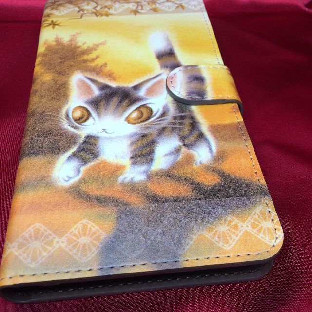 猫のダヤンのブック型スマホケース「光の中」柄のオモテ側の画像