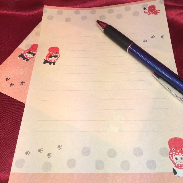 古川紙工のレターセット和にゃんこ「たこネコ」柄A５サイズの画像