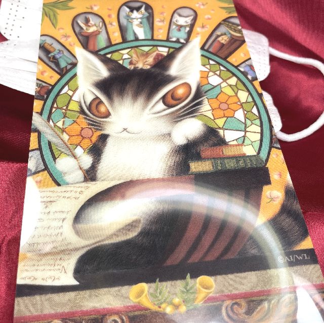 猫のダヤンの抗菌マスクケース「劇場」柄の絵柄画像