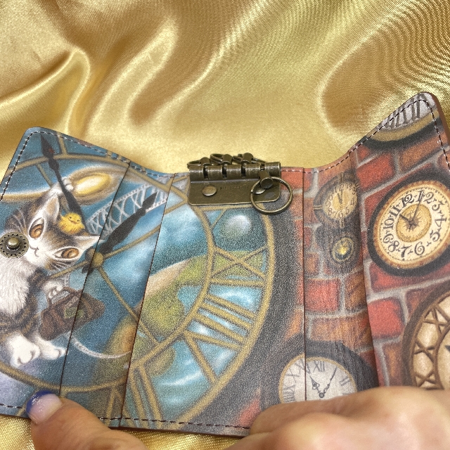 猫のダヤンのキーケース大時計柄の内側の画像