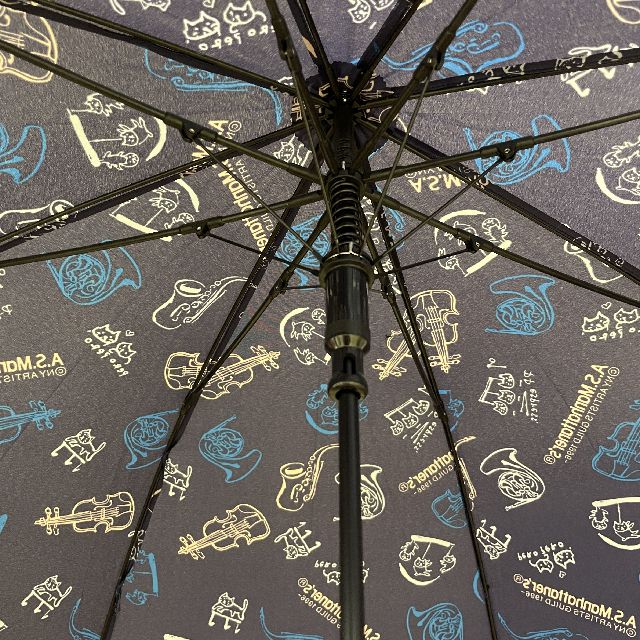 マンハッタナーズの長傘ミュージックキャット柄の内側の画像