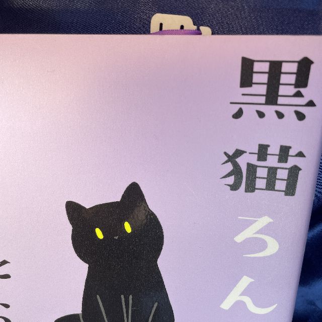 ミドリの刺繍ブックマーカー黒猫柄の上側部分の画像