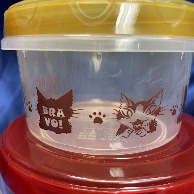猫のダヤンの丸い容器3個セットダヤンズ柄の絵柄の画像