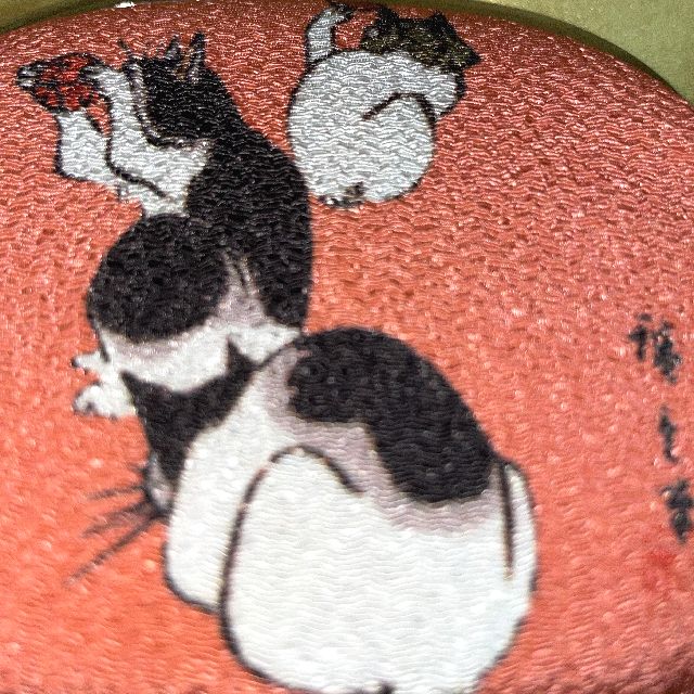 UNSODO歌川広重の猫柄のがま口ポーチの絵柄の画像