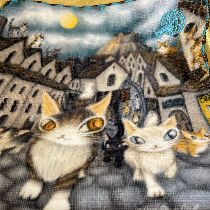 猫のダヤンのタオルハンカチSCO柄の小さい画像