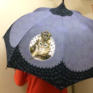 猫柄パゴタ傘の小さい画像