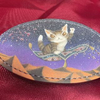 猫のダヤンのオーバルバレッタ空飛ぶ絨毯柄の小さい画像
