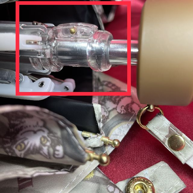 猫のダヤンの折りたたみ傘「逆さま大時計」柄遮光UV加工の金具の画像
