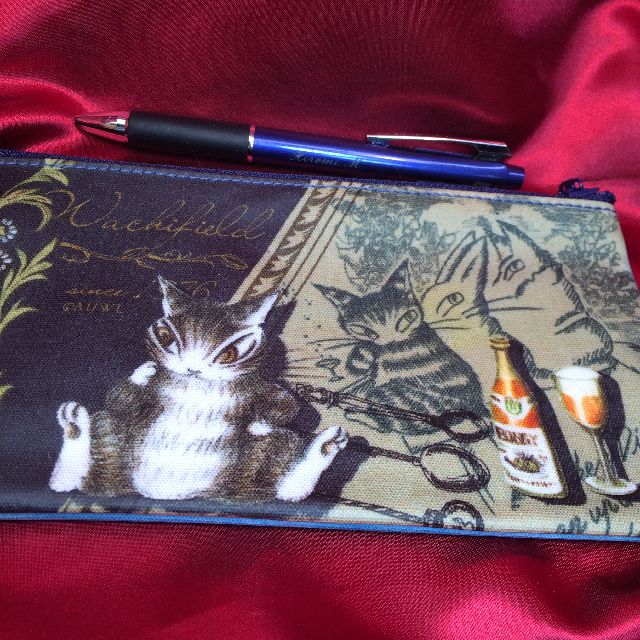 猫のダヤンのラミネートペンポーチ「月に乾杯」柄の背面側の全体画像