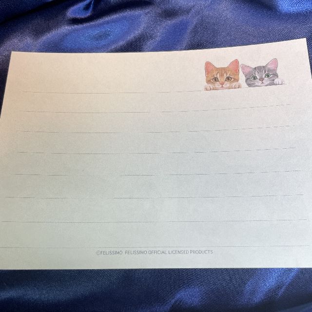フェリシモ猫部のレターセットの便箋の全体画像