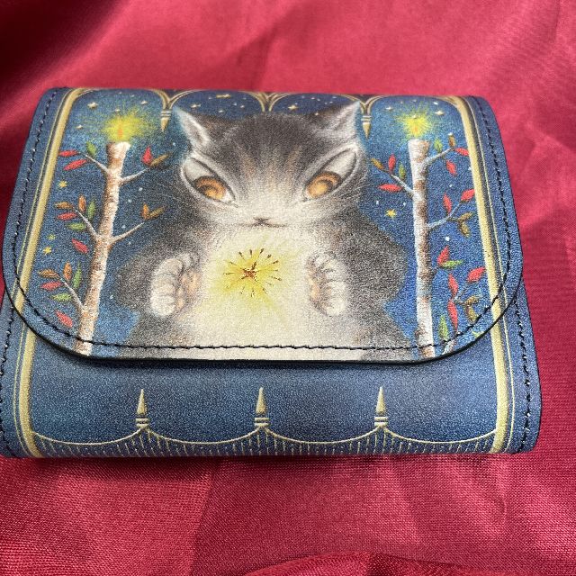 猫のダヤンのコンパクト財布WCCラップランド柄の全体画像