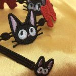 【メール便・黒猫ジジ】レースブレスレット。魔女の宅急便「ジジとリボン」柄。スタジオジブリ。