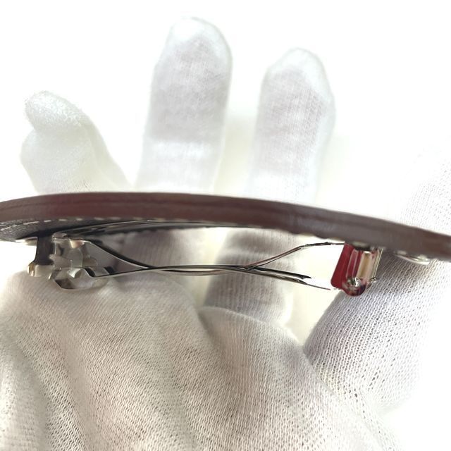 猫のダヤンのオーバルバレッタ不思議の境目柄の金具の画像