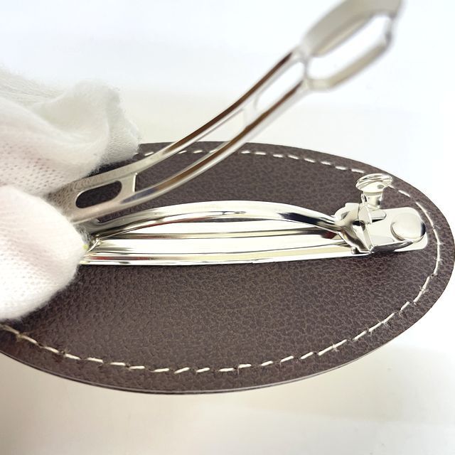 猫のダヤンのオーバルバレッタ不思議の境目柄の金具の画像