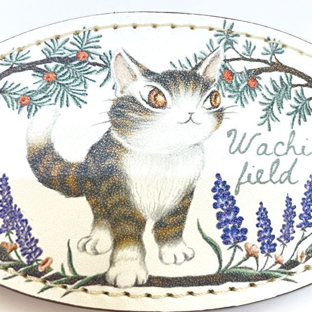 猫のダヤンのオーバルバレッタ不思議の境目柄の絵柄の画像