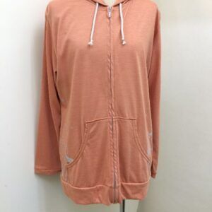 【送料無料・猫のダヤン】ライトパーカー。PIANO CAT柄。ネクターピーチ色。Mサイズ用。