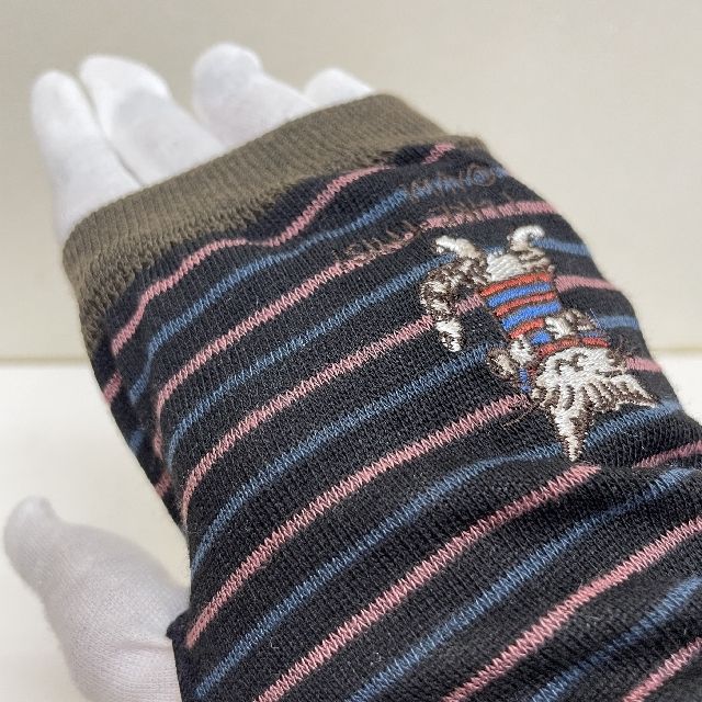 猫のダヤンのUV手袋「おそろいボーダー」柄メッシュ生地使用の指先側の画像