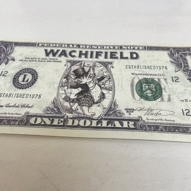 猫のダヤンの長財布アルカイック柄に付属の紙幣の画像