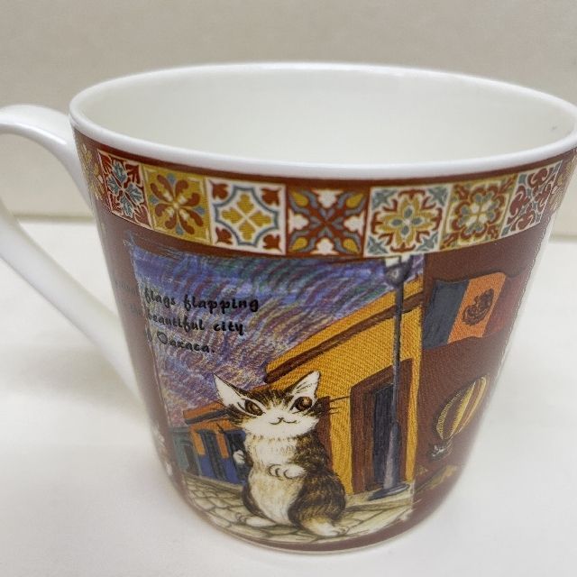 猫のダヤンの軽量マグカップ「メヒコ」柄の背面側画像