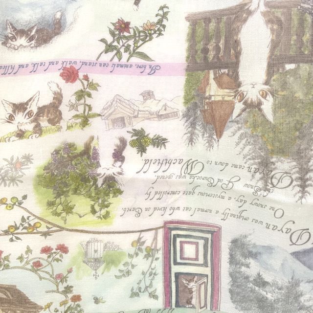 猫のダヤンのアートストール東欧スケッチ柄の絵柄画像