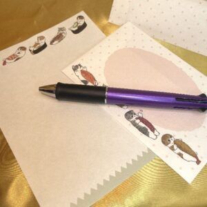 【メール便・mofusand】レターセット・おすし柄・ピンク色・定型郵便サイズ・ぢゅの作