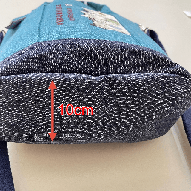 クスグルジャパンのネコまるけ楕円底バッグの底マチの画像