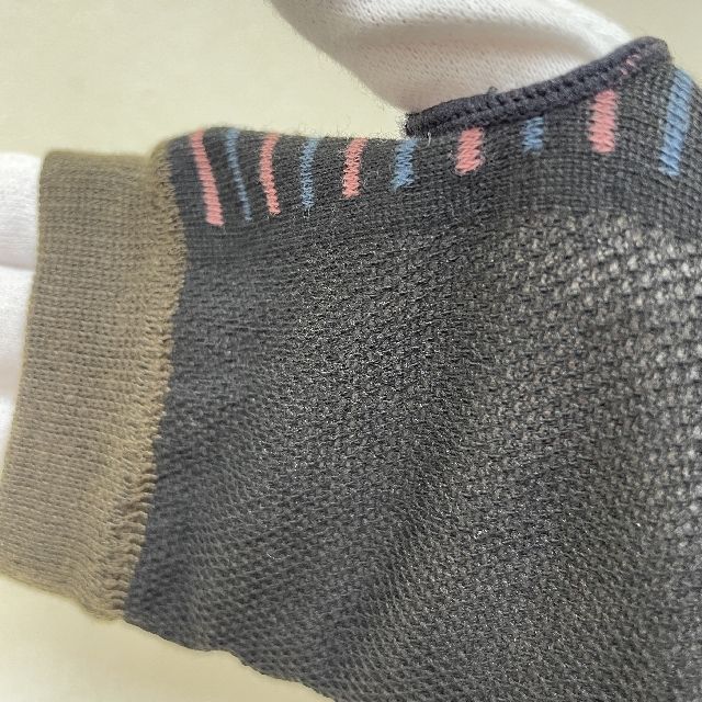 猫のダヤンのUV手袋「おそろいボーダー」柄メッシュ生地使用の開口部の手の平側の画像画像