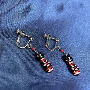 【メール便・仙台在住作家】イヤリング・こにゃんここけし・「RU・RU・RU」作