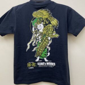 【送料無料・IZZAO】Ｔシャツ・「孔雀猫明王」柄・ユニセックス