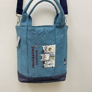 【クスグルジャパン】楕円底２ＷＡＹバッグ・「ネコまるけ」柄・グリーン色