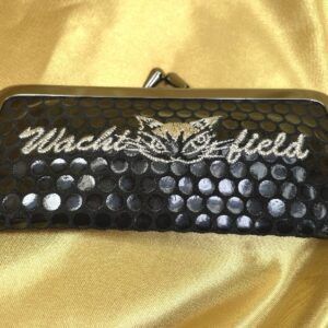 【メール便・猫のダヤン】印鑑ケース・ドッと福柄・本革製・黒色