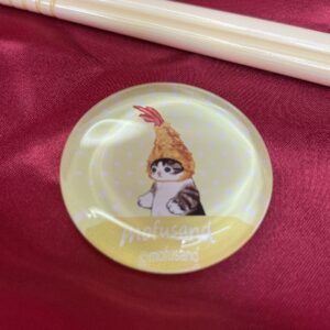 【メール便・mofusand】箸置き・えびにゃん柄・イエロー・ガラス製