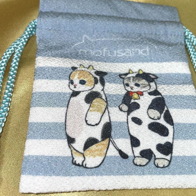 マリモクラフトのmofusand豆巾着うし柄の全体画像