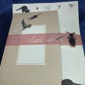 【メール便・くらはしれい】レターセット・みつあみ柄・黒猫