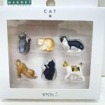 【メール便・ミドリ】ミニマグネット・「ネコ」柄・6個入り