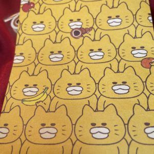 【メール便・ノラネコぐんだん】ポチ袋（長封筒）・チョココロネ柄・3枚セットシール付き