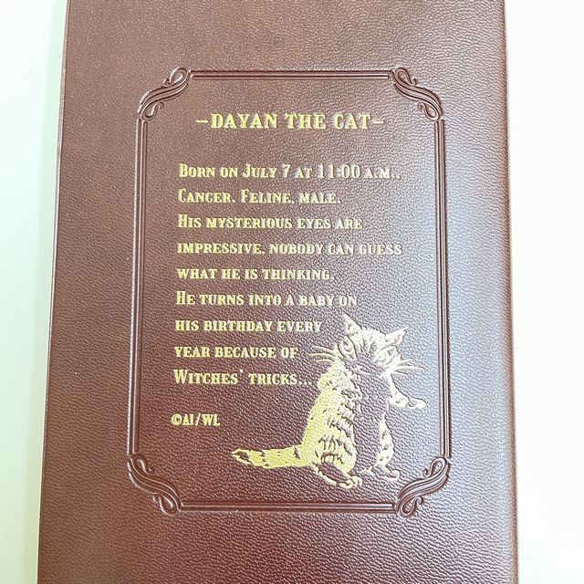 猫のダヤンの2026年スケジュール帳濃茶の裏表紙の画像