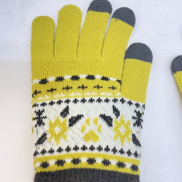 猫のダヤンのジャガード手袋メヒコ柄の手の平側の画像