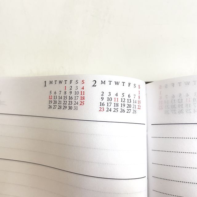 猫のダヤンの2026年スケジュール帳濃茶の内側の画像