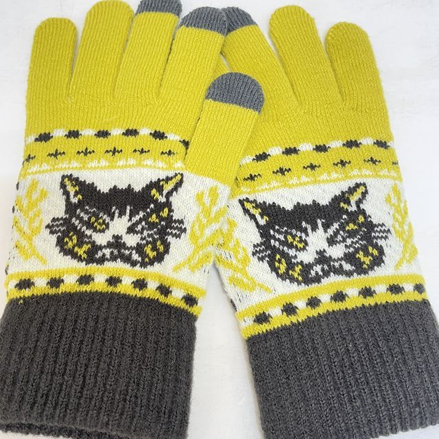 猫のダヤンのジャガード手袋メヒコ柄の全体画像