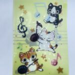 【メール便・やまねこ】クリアファイル・「音符」柄 ・A5版3ポケット